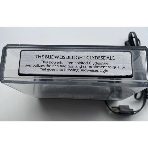 Vintage Budweiser Bud Light Silver Clydesdale Horse Lighted Beer Sign 1980s - Picture 7 of 12